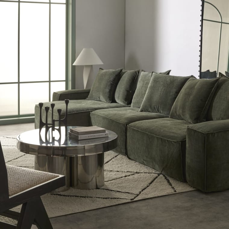 Riley Muse Forest Modular Sofa - 3 Seater Chaise color Muse Forest