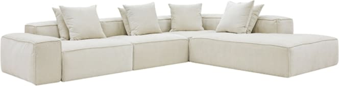 Riley Muse Flax Modular Sofa - Arm, 2x Armless, Corner, Right Terminal color Muse Flax