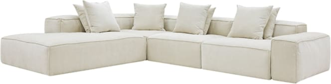 Riley Muse Flax Modular Sofa - Arm, 2x Armless, Corner, Left Terminal color Muse Flax