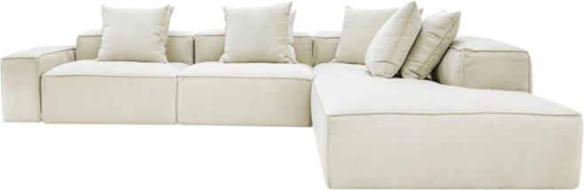 Riley Muse Flax Modular Sofa - Arm, 2x Armless, Corner, Right Terminal color Muse Flax