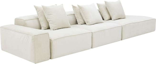 Riley Muse Flax Modular Sofa - 1x Arm, 2x Armless, 1x Right Terminal color Muse Flax