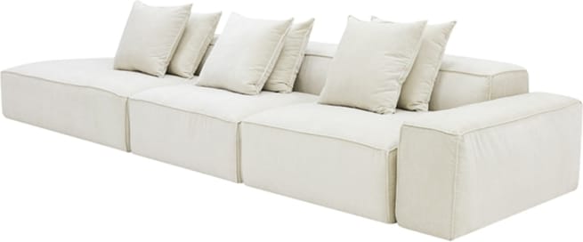 Riley Muse Flax Modular Sofa - 1x Arm, 2x Armless, 1x Left Terminal color Muse Flax