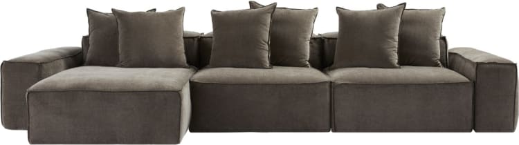 Riley Muse Mink Modular Sofa - 3 Seater Chaise color Muse Mink