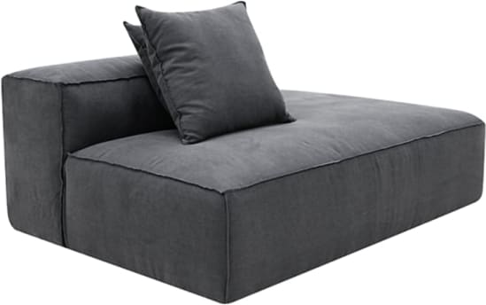 Riley Linen Charcoal Module Terminal Right color Linen Charcoal