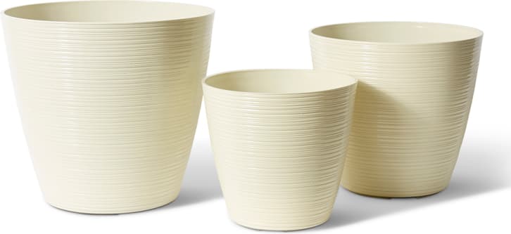 Chimalli Glazelite Planter Set of 3 (Outdoor) - 35 x 35 x 32cm / 43 x 43 x 40cm / 50 x 50 x 46cm