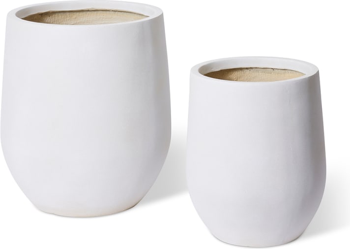 Aiden Fibrestone Planter Set of 2 (Outdoor) Beige - 44/56cm color Beige