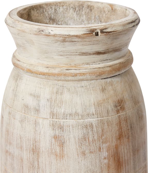 Bharat Wooden Vessel - 17 x 17 x 35cm 