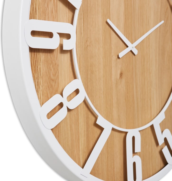 Haddon Wall Clock White - 80cm x 5cm color White/Natural
