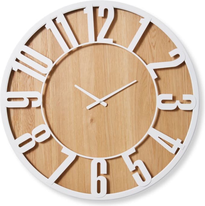 Haddon Wall Clock White - 80cm x 5cm color White/Natural