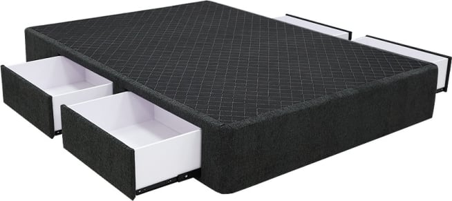Zenith Storage Drawer Bed Base California Charcoal color California Charcoal