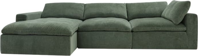 Cloud Deep Muse Forest Modular Sofa - 3 Seater Chaise color Muse Forest