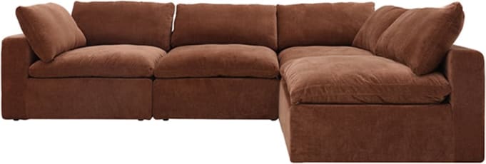 Cloud Muse Rust Modular Sofa - 4 Piece color Muse Rust