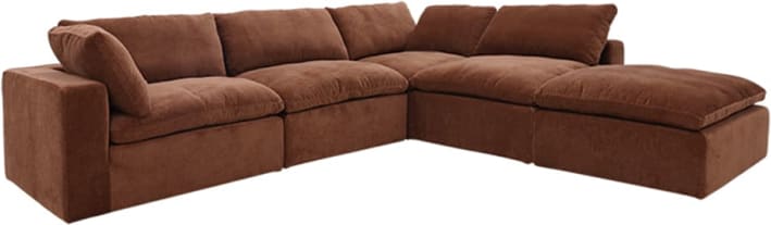 Cloud Muse Rust Modular Sofa - 5 Piece color Muse Rust