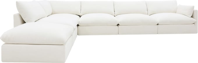 Willow Tribute Ice Modular Sofa - 6 Seater LAF Terminal color Tribute Ice