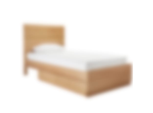 Clemence Kids Plain Headboard & Underbed Drawers Bed color Natural