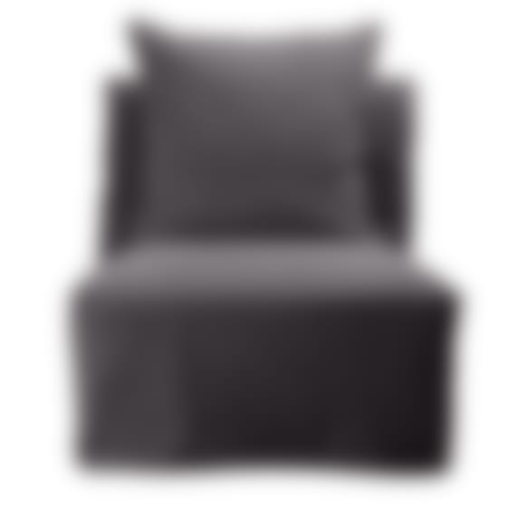 Como Linen Armless Slipper Chair Charcoal - 1 Seater color Charcoal