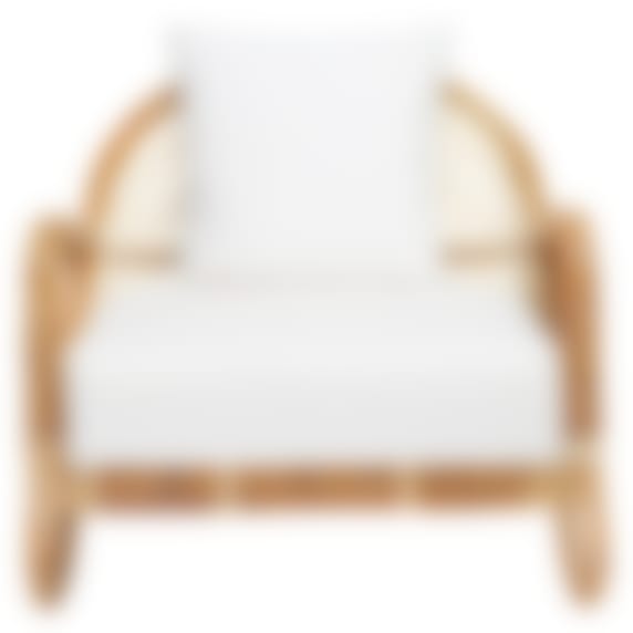 Padang Natural Rattan & White Cushions Armchair color Natural