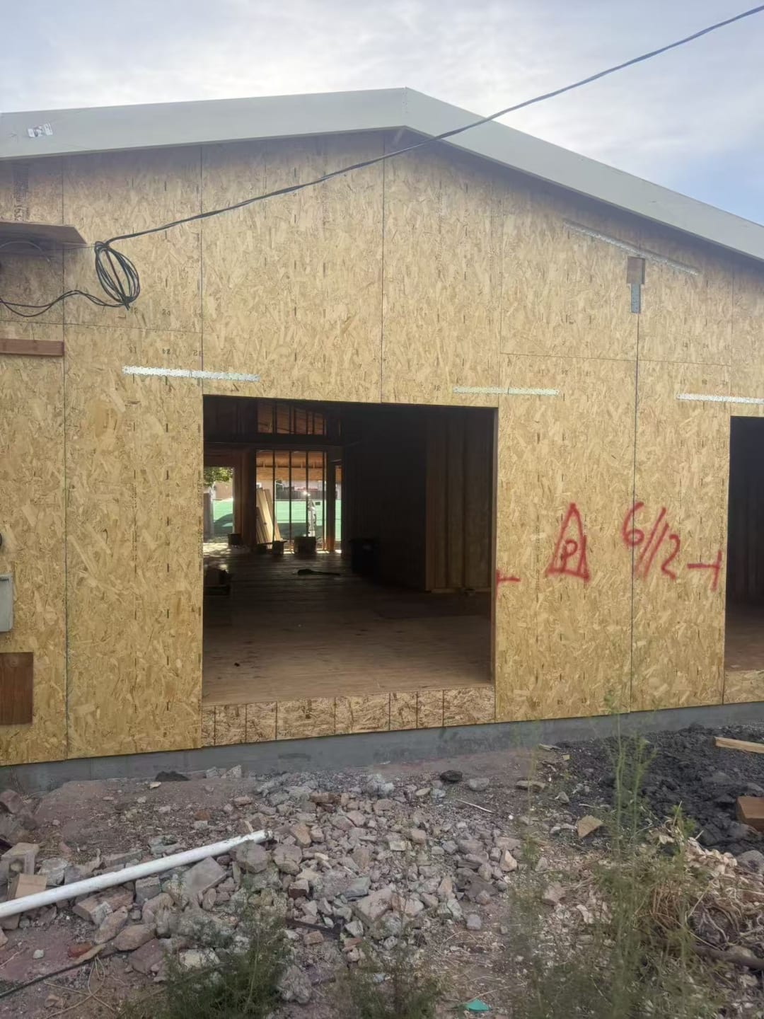 OSB sheathing on exterior wall