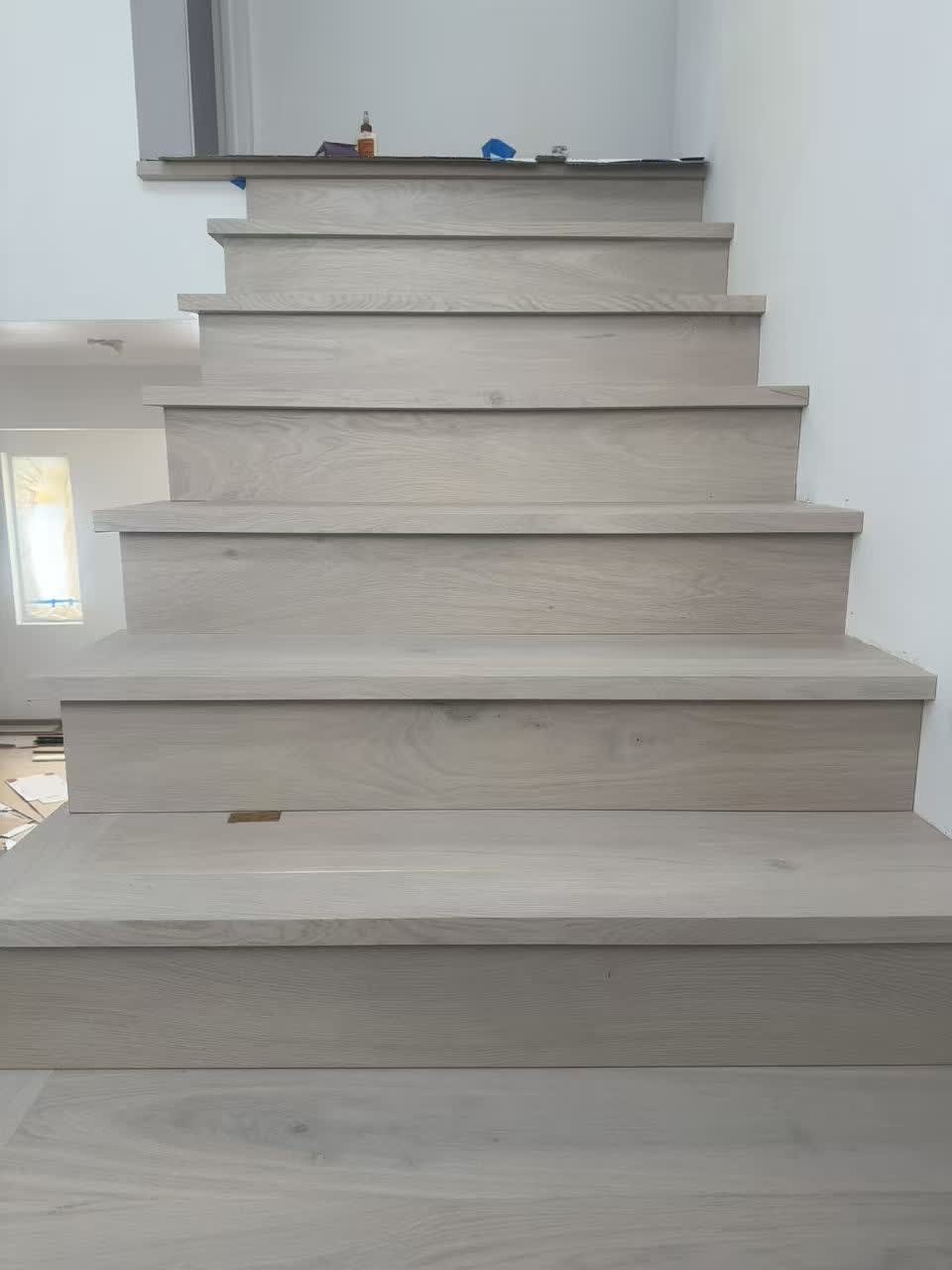 Straight-run staircase in progress