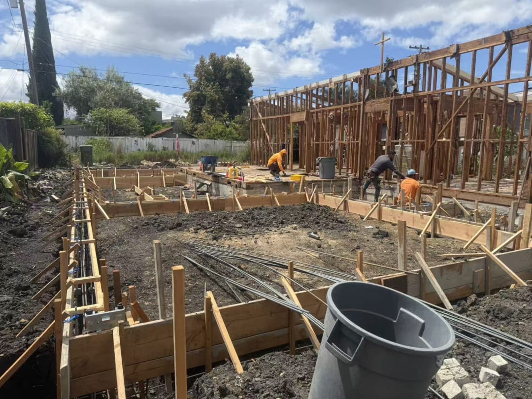 Rebar and concrete forms ready for pour