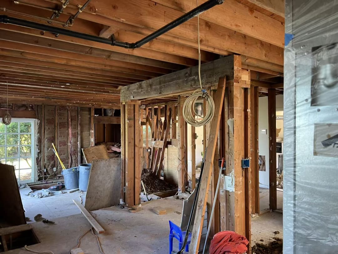 Rafters and ridge beam framing