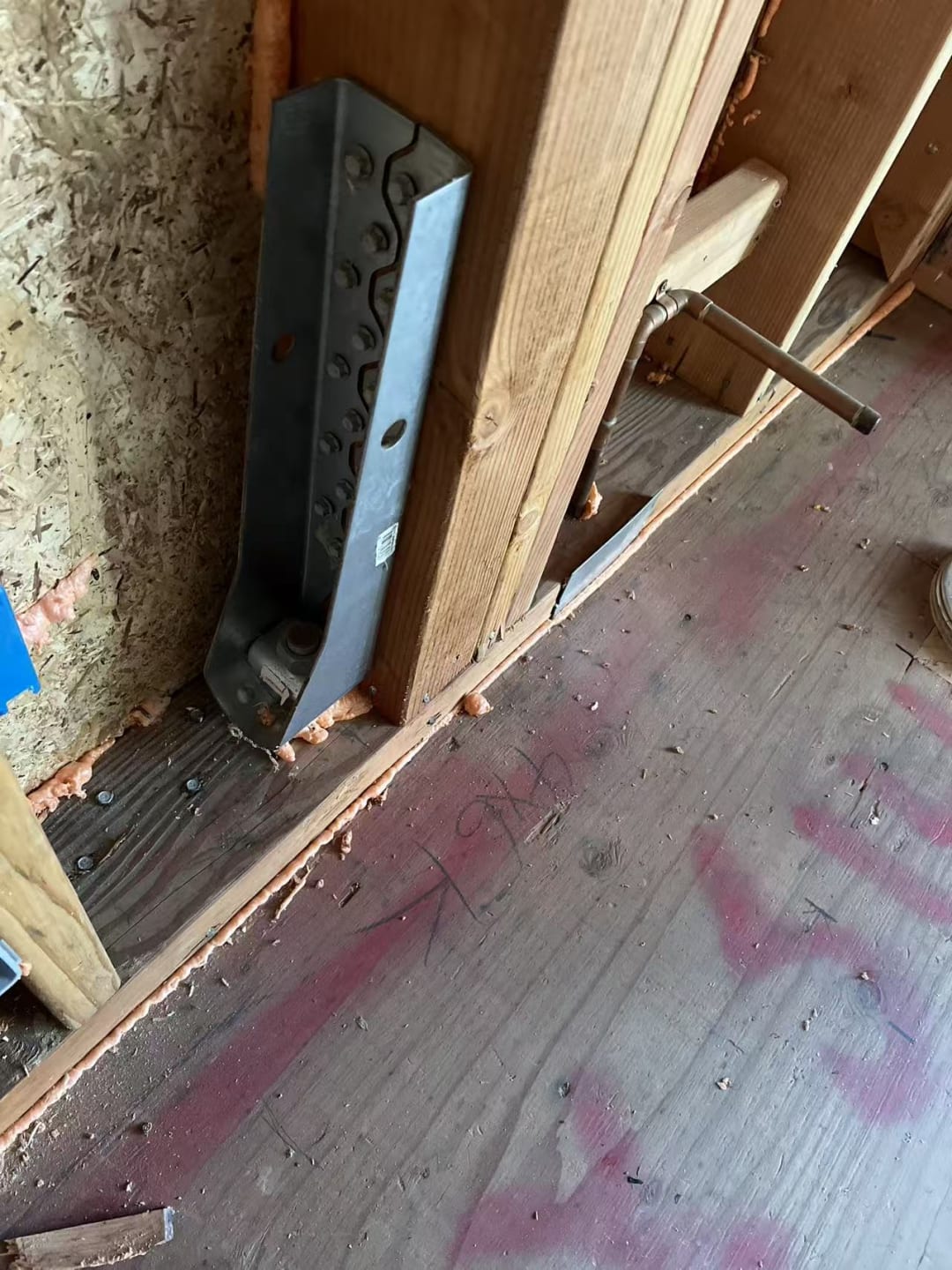 Low-voltage wiring routed through framing