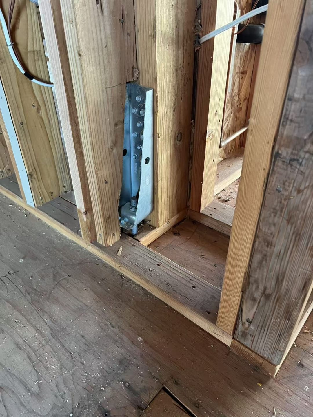 Stud with blocking installed