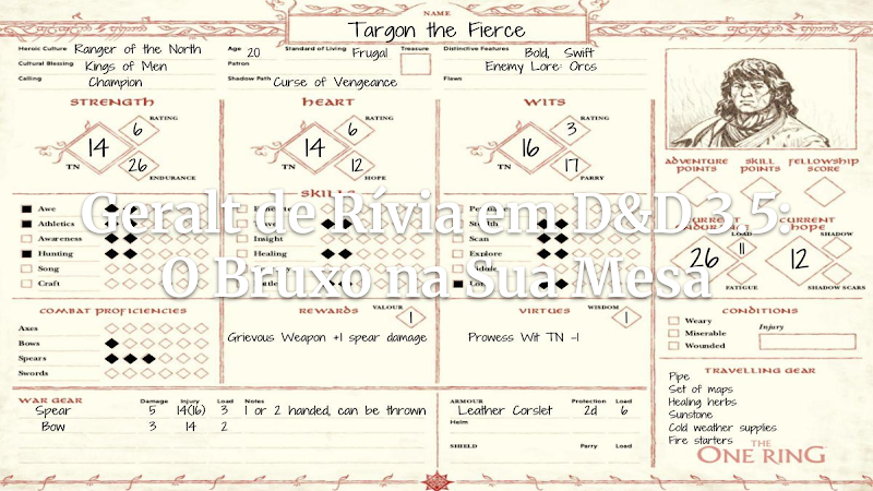 Protagonista de Séries de Fantasia e Ficção Científica no D&D 3.5 Edição: Estatísticas e Dicas para Mestres