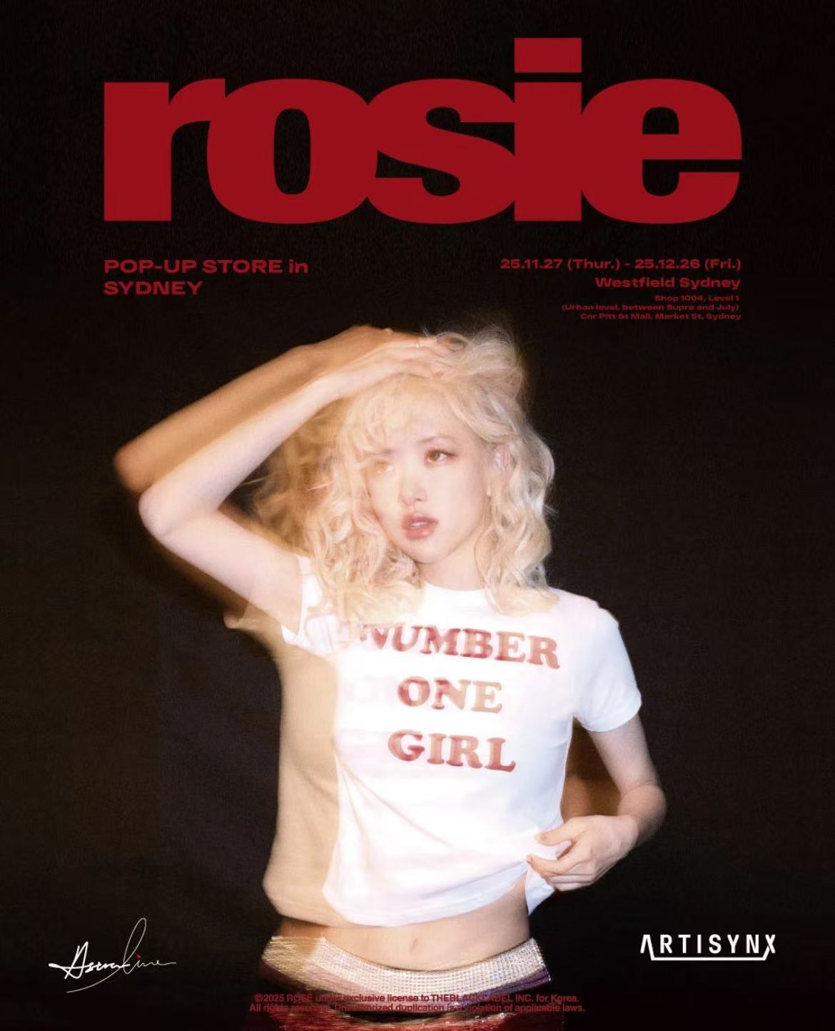 For the first time ever, K-pop star Rosé's pop-up store is coming to Oceania