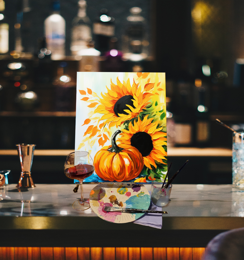 Paint Chill CO Autumn Scene Pumpkin Sunflower