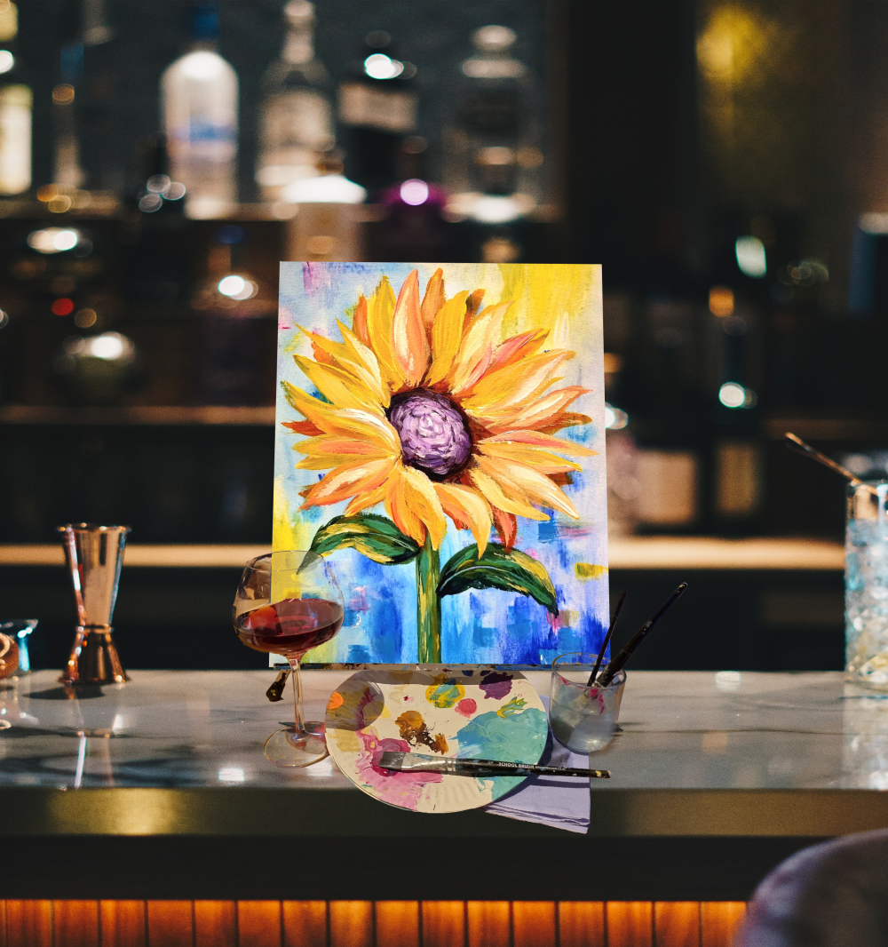 Paint n Sip Bar Event "Sunflower" — photo 1