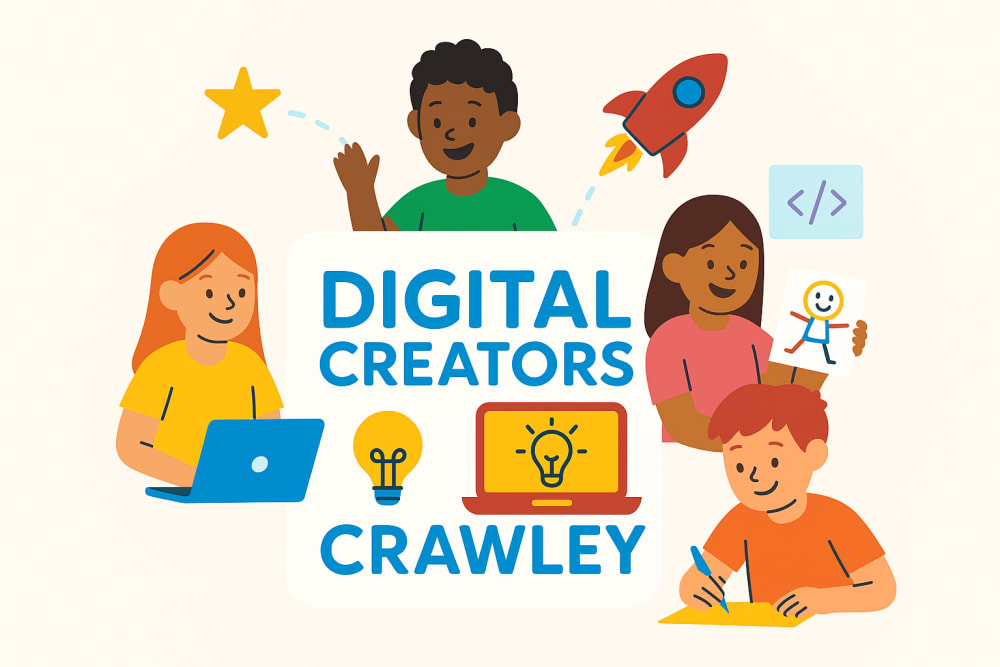 Digital Creators Crawley - Digital Creators Crawley: 6-Week Tech & Creativity Taster (Ages 7–11)