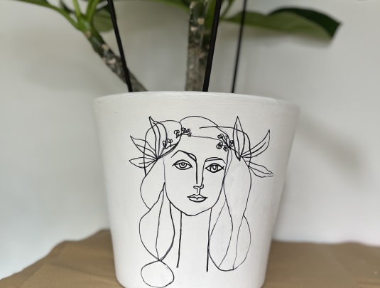 Picasso Plant Pot Painting Class & Bubbly