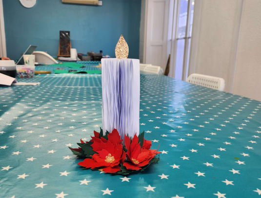 Paper folded Christmas Candle 