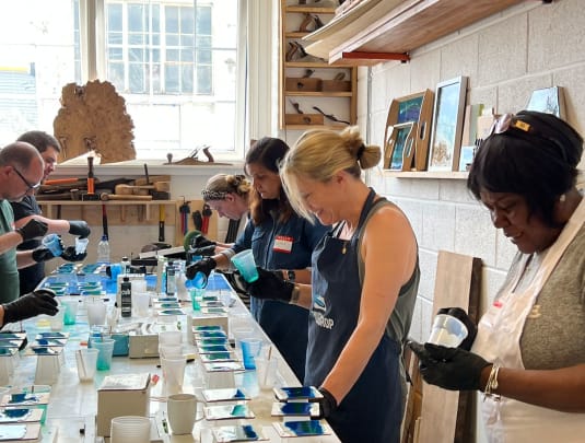 Group Bookings : Ocean Resin Art Tray or Serving Board 