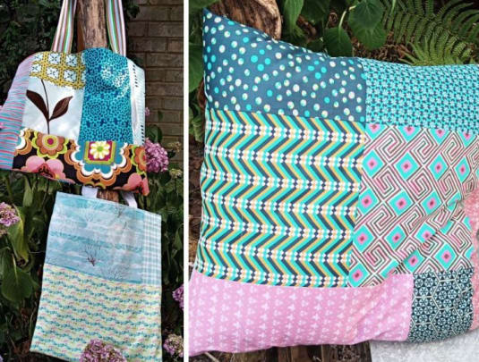 Get Started with your Sewing Machine – Make a Simple Patched Cushion or Tote Bag