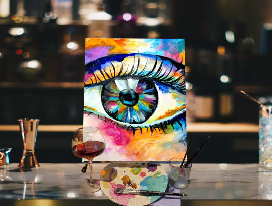Paint n Sip Bar Event "Colourful Eye"
