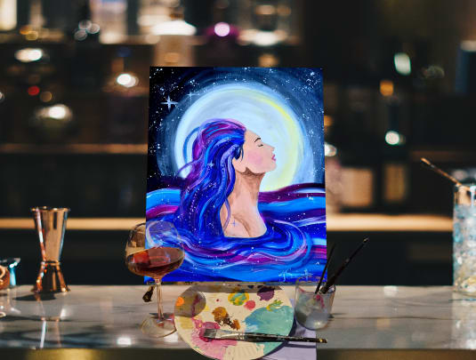 Paint n Sip Bar Event “Midnight Swim”
