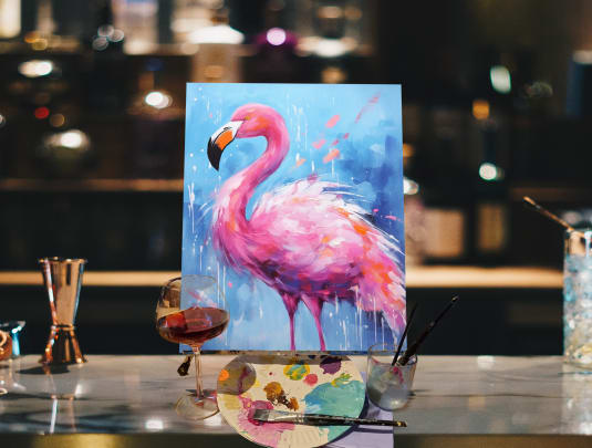 Paint n Sip Bar Event "Pink Flamingo"