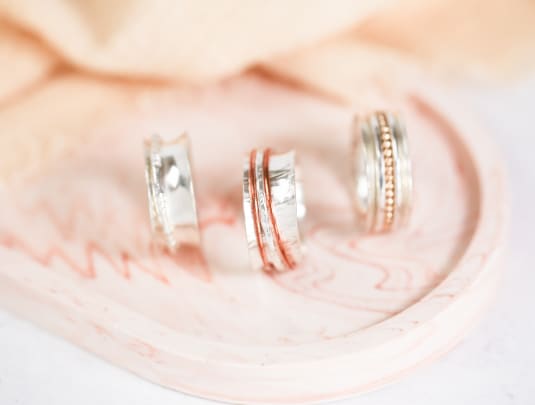 Spinner Rings & Domed Lentil Pendant