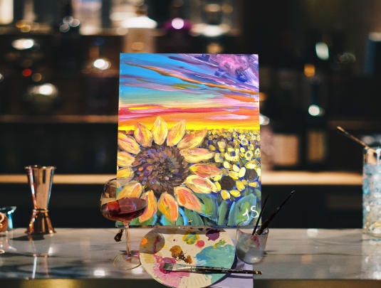 Paint n Sip Bar Event “Sunflower Fields”