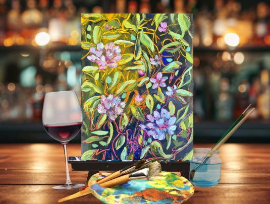 Paint n Sip Bar Event "Mindful Floral"