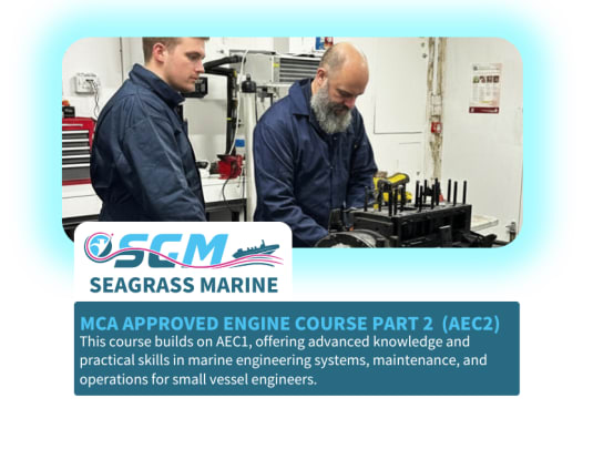 MCA Approved Engine Course 2 (AEC2) £900 MCA Approved Engine Course AEC1 in Oban. Practical diesel engine training for...