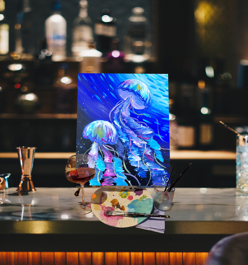 Paint n Sip Bar Event "Jellyfish" — photo 1