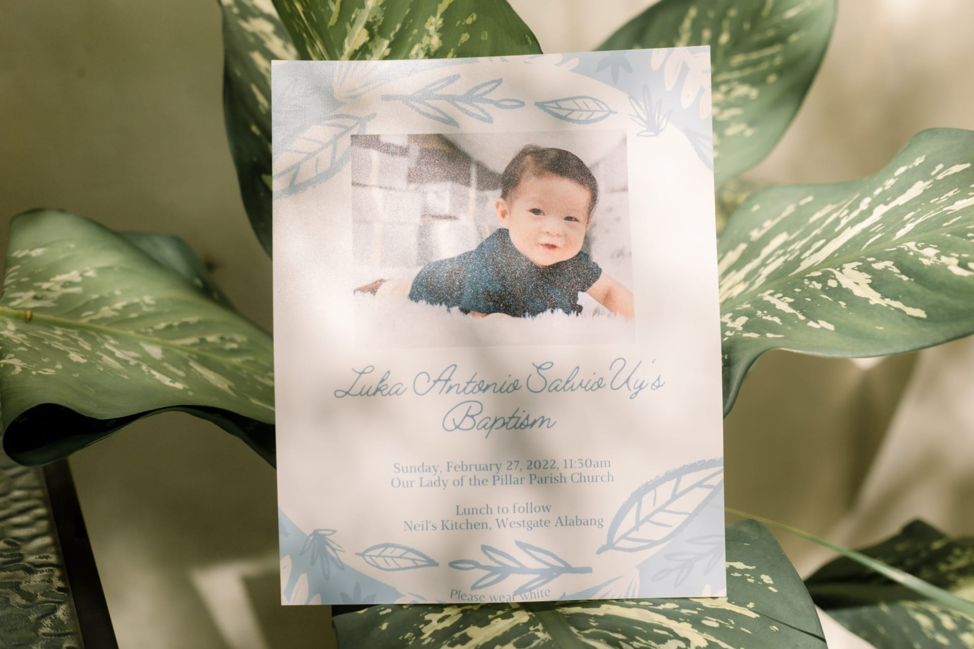 Uno's baptismal image