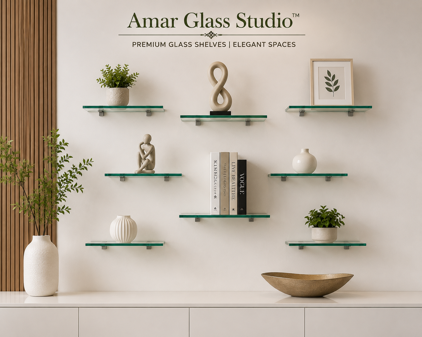 Floating Glass Wall Shelf