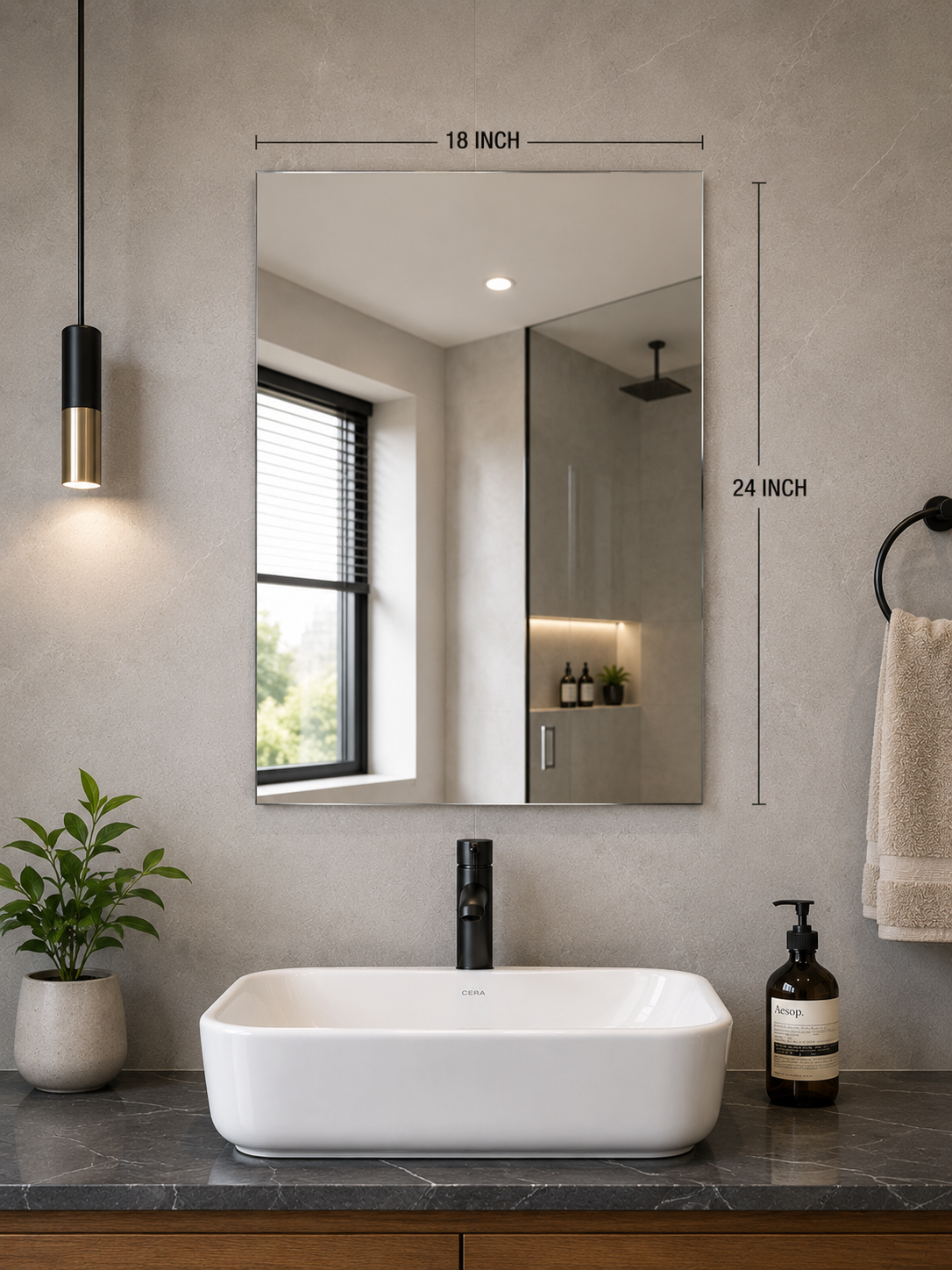 Frameless Rectangular Mirror