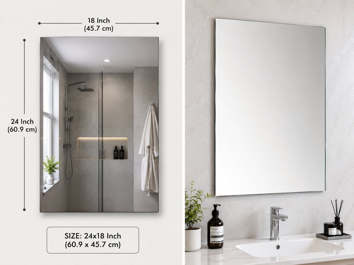 Frameless Rectangular Mirror