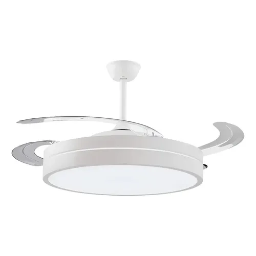 Ventilador de Techo Retráctil Plateado con Control Remoto y Luz LED – Elegancia y Climatización Invisible