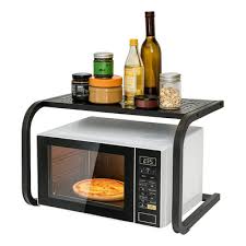 Rack Organizador para Microondas Negro – Expansión Vertical y Orden Visual